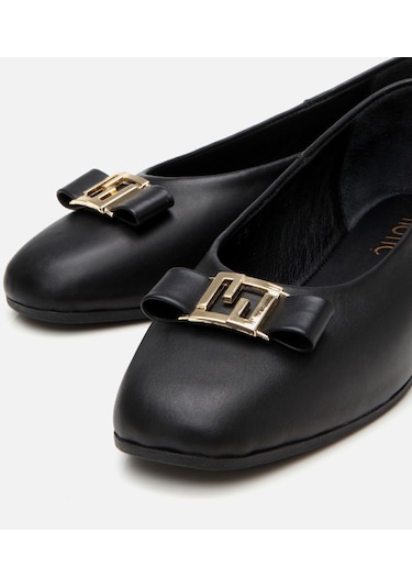 Hotiç Kadın Deri Siyah Tokalı Babet 01ayh309040a100 Siyah-black Siyah