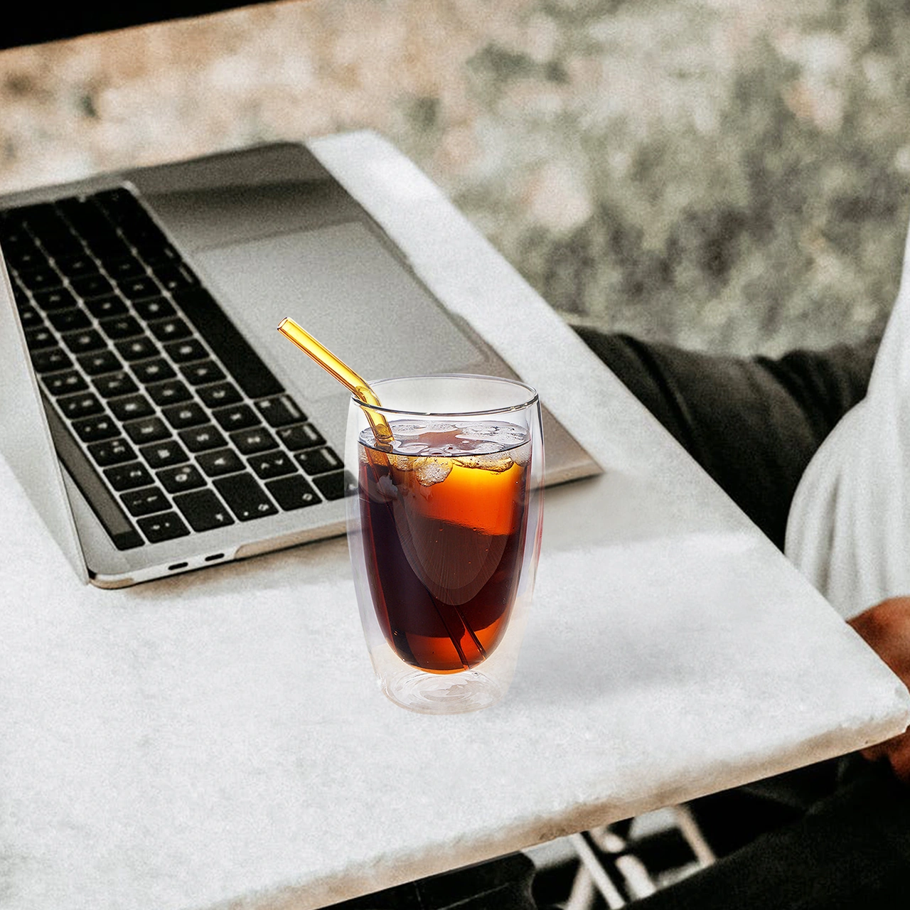 Youtek 450ml Borosilikat Cam, Isıya Dayanıklı Çift Duvarlı, Soğuk Ve Sıcak İçecekler İçin Şeffaf Bardak Çok Renkli