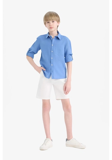 DeFacto Erkek Çocuk Cepli Basic Düz Gabardin Şort C2955A825SMWT32