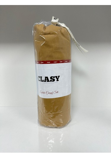 Clasy Ranforce Lastikli Çarşaf Seti Tek Kişilik Düz Hardal Çok Renkli