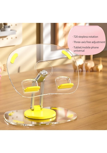 Suntek Masa Tablet Tutucu Döndürülebilir Telefon Standı Sarı