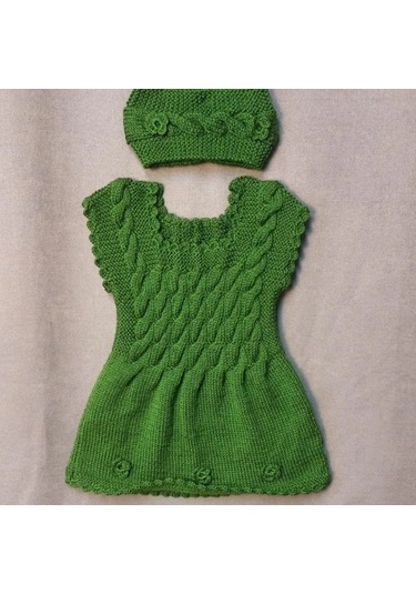 Uretti - Talia 8659 - El Örgüsü Kız Çocuk Elbise - Bandana - Patik Üçlü Takım - 2 Yaş Yeşil Uretti - Talia 8659 - El Örgüsü Kız Çocuk Elbise - Bandana - Patik Üçlü Takım - 2 Yaş Yeşil