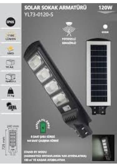 Noas 120 Watt Solar Sokak Armatürü