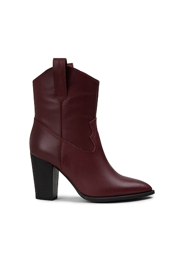 Deery Hakiki Deri Bordo Kadın Bot - E4460Zbrdc03 Bordo