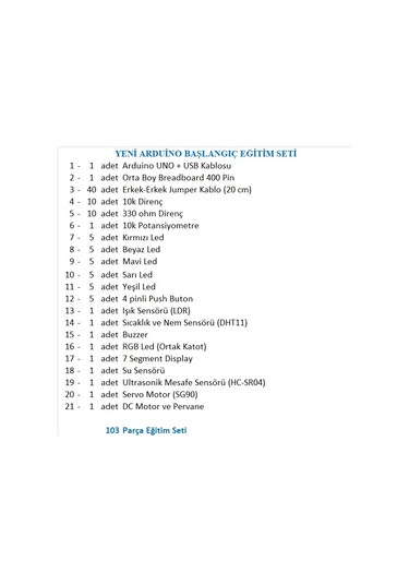 Yeni Arduino Başlangıç Eğitim Seti