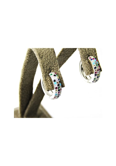 925 Ayar Gümüş Halka Üçsıralı Kadın Küpesi