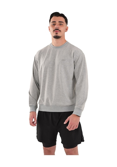 Musclecloth Basic Sweatshirt Gri Melanj Gri