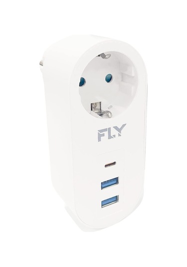 Racing Fly 3400 Termal Akım Korumalı, Çocuk Korumalı, 2 X Usb Type-c, 1 X Usb Type-c, Tekli Priz, Beyaz 1