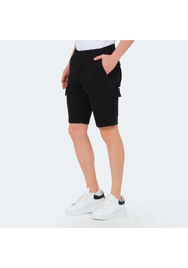 Slazenger EARNINGS Erkek Cepli Kargo Siyah Şort