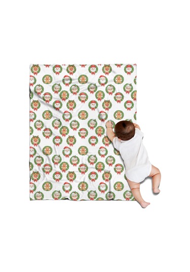 Noel Desenli 30x40 İnç Polar Battaniye, Yumuşak, Hafif Ve Kalın, Erkek, Kadın Ve Çocuk İçin Noel Karakter Gülü