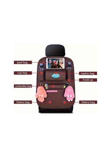 Chuangyinshop Coffee 1 - 1 Adet Araç Kolçak Düzenleyici, Çok Cepli Kahve Tutuculu Dayanıklı Pu Saklama Çantası