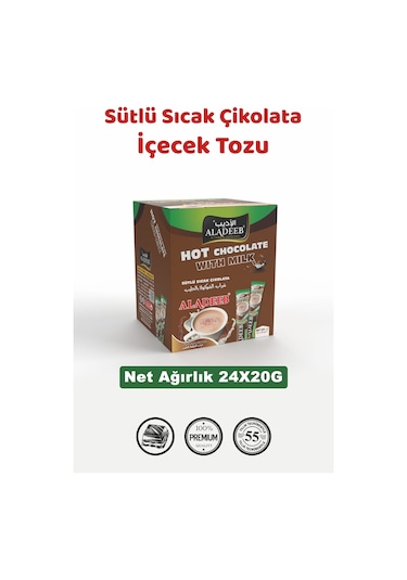 Aladeeb Sütlü Sıcak Çikolata İçecek Tozu 24 x 20 G