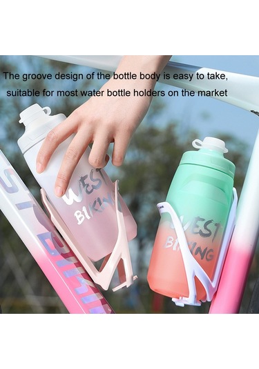 Batı Bisiklet 750ml Bisiklet Su Şişesi Taşınabilir Açık Bisiklet Su Bardağı, Renk: Siyah Gri Degrade Diğer