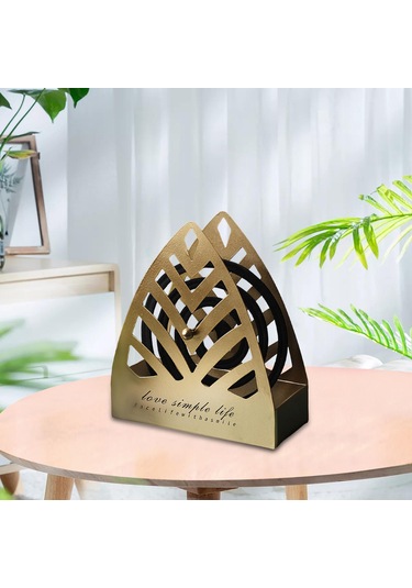 Dolıty Retro Metal Brülör Çerçeve Rafı Açık Patios Altın Altın