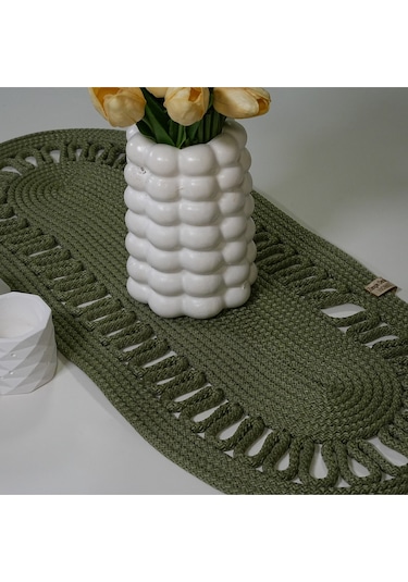 Zengin Design Home Zdh-805 Oval Runner Haki