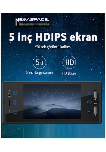 150-mp5 5 İnç İps Ekran-yeni Model-mırror Lınk-usb-aux-bluetooth-