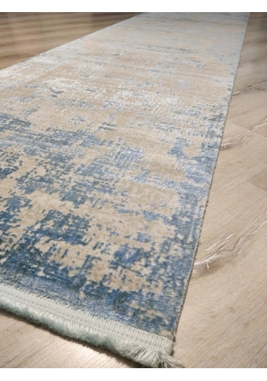Türkmen Halı Pavia 1696A Mavi 80X300 Cm Ipeksi Salon Halısı