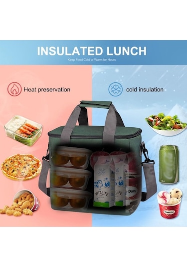 Pazly İç İçe Soğuk/sıcak Tutucu Yemek Çantası - Su Geçirmez, Hafif, Çok Amaçlı, 0.3kg, İş Ve Seyahat İçin Çok Renkli