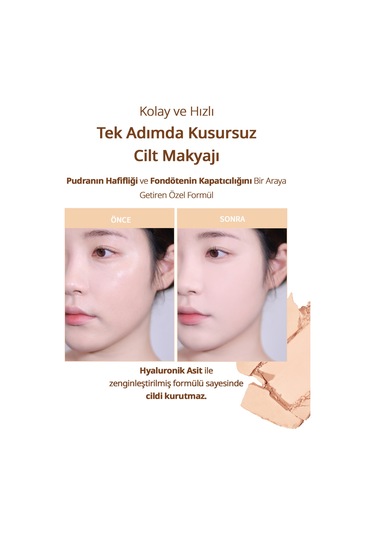 Hafif Yapılı, Pürüzsüz Mat Bitişli Pudra Fondöten Clıo Kill Cover Powder Foundation 21c Lingerie 21