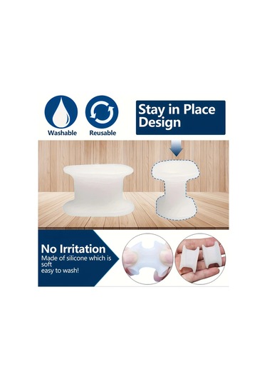 Chenkestoreone Küçük Açık Bej 2li Silikon Ayak Parmak Ayırıcı Yumuşak Jel Ped Rahatlatıcı