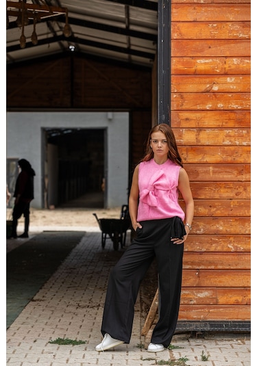 Verdeblanco Fiyonk Detaylı Süveter Pembe Pembe