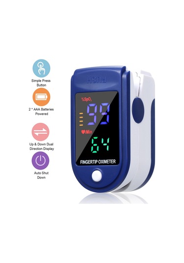 Vkemall Pulse Oksimetre Parmak Ucu Nabız Oksimetresi Kan Oksijen Doygunluğu Nabız Hızı Monitörü Çift Yön Mavi