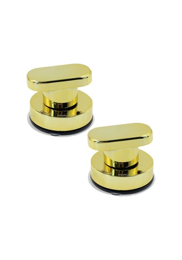 Cam Kapı Vantuzlu Kapı Kolu 2 Adet. Altın Saplı Matkapsız Taşınabilir Yeniden Kullanılabilir Emme Sapı