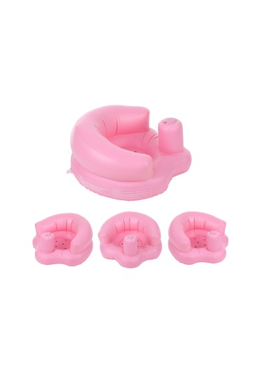 Wezone Bebek Oturma Eğitimi Koltuğu - Havalandırılabilir Pvc - Ev/plaj/üçgen/banyo - 5 Ay-2 Yaş - Pembe