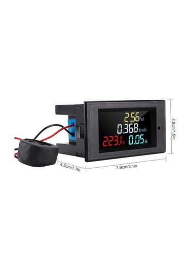 Besthome1 80-300v Ac Renkli Lcd Ekranlı Dijital Voltmetre Ampermetre, 100a Ct Trafosu İle Güç Ve Enerji Ölçümü