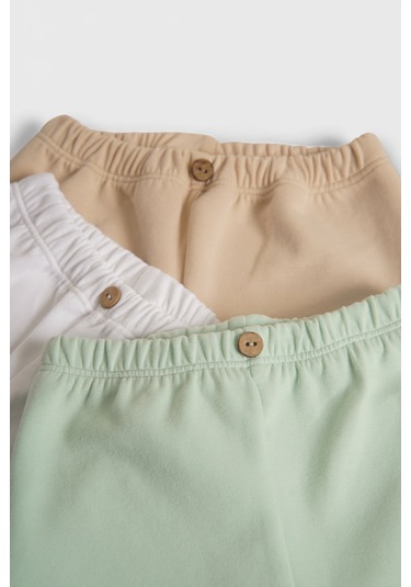 3'lü Pamuk Bebek Tayt Çok Renkli