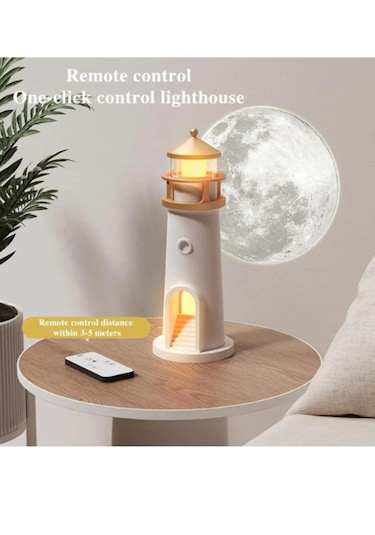 Led Deniz Feneri Ay Lambası Projektör Gece Lambası, Ay Işığı Pro