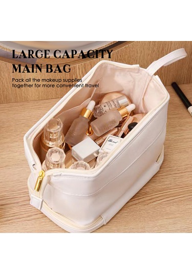 Reedark "çift Katmanlı Büyük Kapasiteli Kadın Makyaj Çantası - Seyahat Ve Fırçalar İçin Organizör"