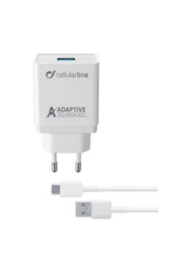 Cellularline Type-C Seyahat Şarjı 15W Kablo+Adaptör (Achsmkıt15Wt