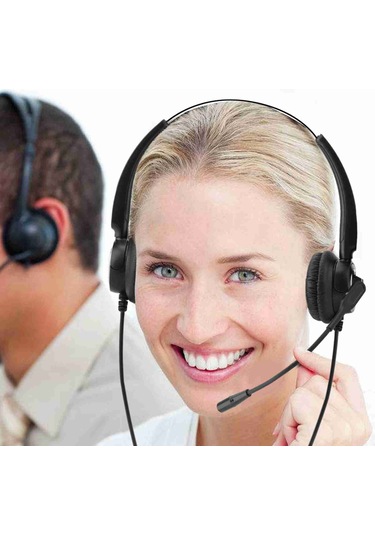 Moveevo H500d-rj9 Profesyonel Konuşma Kulaklığı - Gürültü Engelleme Mikrofonlu, Ses Kontrolü Ve Uzun Süre Kullanim İçin Ergonomik Tasarım H500d-rj9