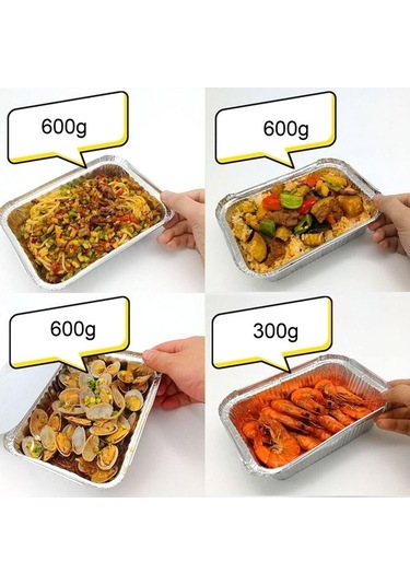 Tongxida 50 Adet Tek Kullanımlık Alüminyum Folyo Kutu - Izgara, Fırın, Balık Pişirme İçin 22x16x5.6cm Çok Renkli Çok Renkli