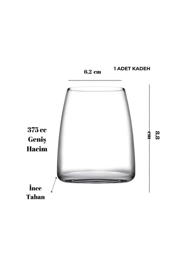 Perlotus 375 Cc Bournot Meşrubat Su Viski Bardağı 1 Adet Beyaz