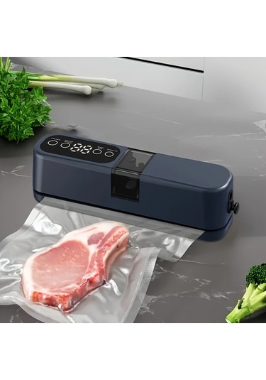 Honeybeeshop Taşınabilir Usb Şarjlı Otomatik Vakumlu Mühürleyici Koyu Mavi 1200mah Kompakt Tasarım Ev Ve Piknik İçin