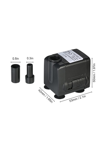 Pazly 450l/s 6w Su Altı Pompası - 2 Nozullu Ip68 Akvaryum & Bahçe