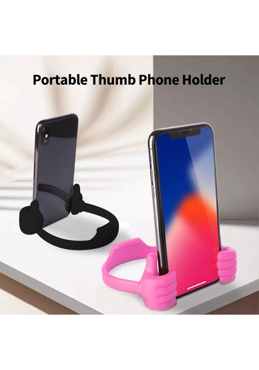 Yaleker Abs Malzeme Parmak Tipi Cep Telefonu Tutucu, Sabit Ve Darbe Dayanıklı, 7 İnç Altı Telefon/tablete Uygun, Siyah