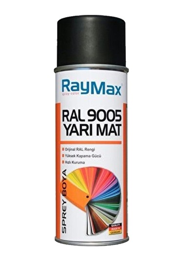 Raymax 400 Ml Sprey Boya Yarımat Siyah Ral 9005