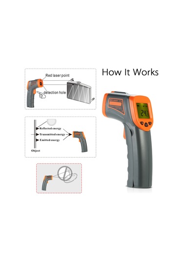 Moveevo Akilli Sensör -32 380 12:1 Taşınabilir El Tipi Dijital Temassız Ir Kızılötesi Termometre Sıcaklık Test Cihazı
