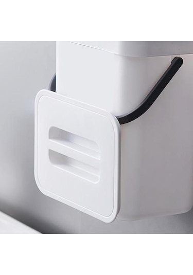 Suntek Modern Atık Çöp Kutusu Duvara Monte Ofis Mutfak Kapağı Beyaz 3l Beyaz