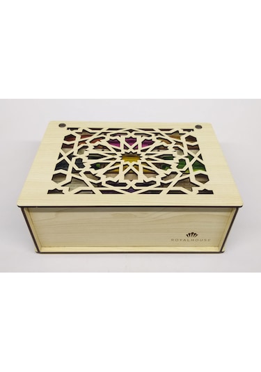 Ahşap Çay Kutusu Tea Box 9 Bölmeli Akc 72 Adet Bitki Çayı Dahil Çok Renkli