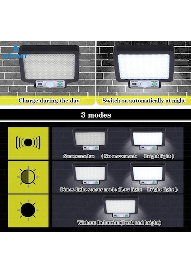 56led/72/108/117cob Güneş Enerjili Bölünmüş Duvar Lambası 3 Modlu Açık Hava Su Ge Sensörü Bahçe Acil Bahçe Aydınlatmaları 56851493