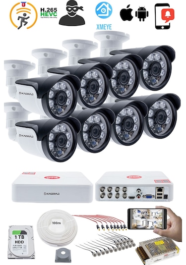 8'li Kamera Seti - 5mp Sony Seculens Kdj-8s-6al-ss-v1