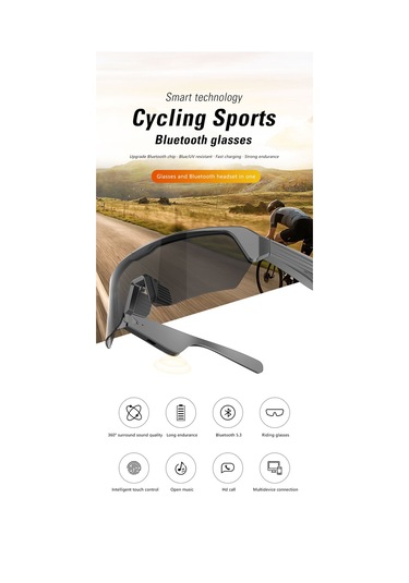 Lıcorıce Spor Akıllı Bluetooth Gözlük Şarkı Dinleme Konuşma Güneş Gözlüğü Anti-uv Altın