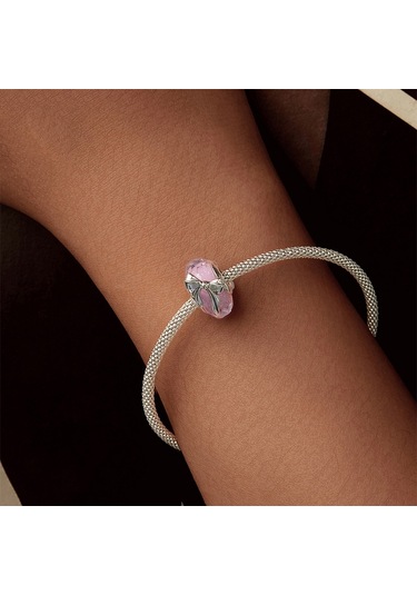 S925 Ayar Gümüş Pembe Yay Cam Boncuk Dıy Boncuk Bsc1057 Çok Renkli