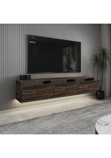 Neon Led Işıklı Duvara Monte,3 Kapaklı Tv Ünitesi,tv Sehpası Sandık Ceviz - Sandık Ceviz Sandık Ceviz Neon Led Işıklı Duvara Monte,3 Kapaklı Tv Ünitesi,tv Sehpası Sandık Ceviz - Sandık Ceviz Sandık Ceviz