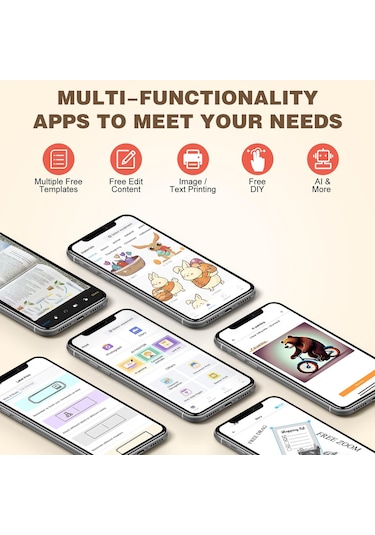 X3 Yapı Taşı Tasarımı Mini Bluetooth Termal Yazıcı Taşınabilir El Tipi Mürekkepsiz Yazıcı
