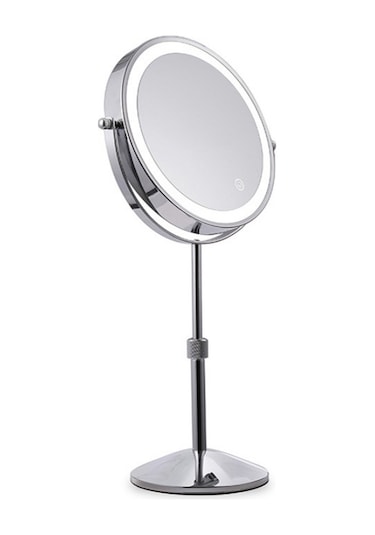 Sones Masaüstü Çift Taraflı Yuvarlak Led Aydınlatmalı Makyaj Aynası Kaldırılabilir Büyüteçli Ayna, Özellikler: Düzlem + 5 Kat Büyütme 7 İnç Pil Modeli